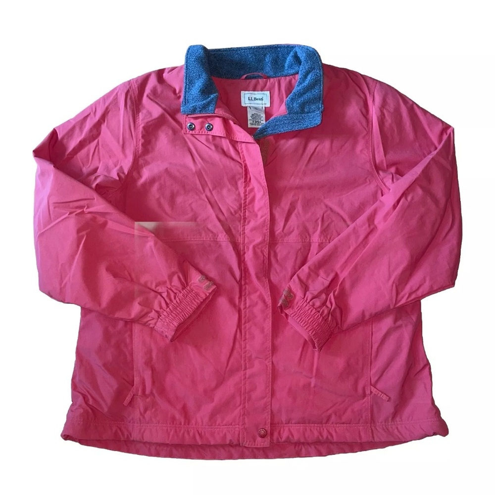 L.L. Bean Fleece Lined Pink Waterproof Coat/Jacket Women’s Size: XL